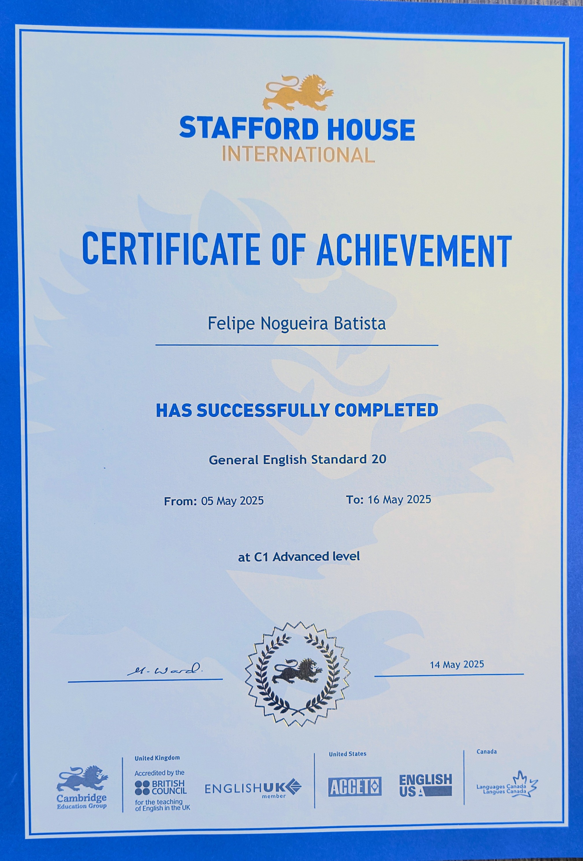 Certificado Cambridge